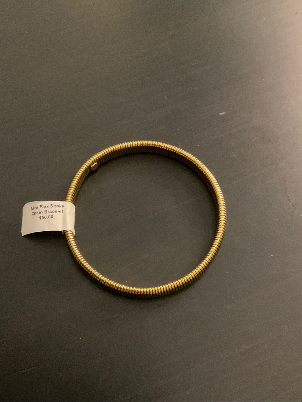 Mini Flex Snake Chain Bracelet - Shiny Gold Tone